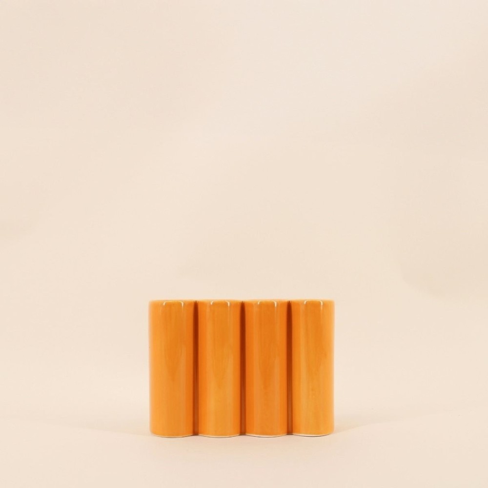 Vase en céramique alvéolé coloré 17x12cm