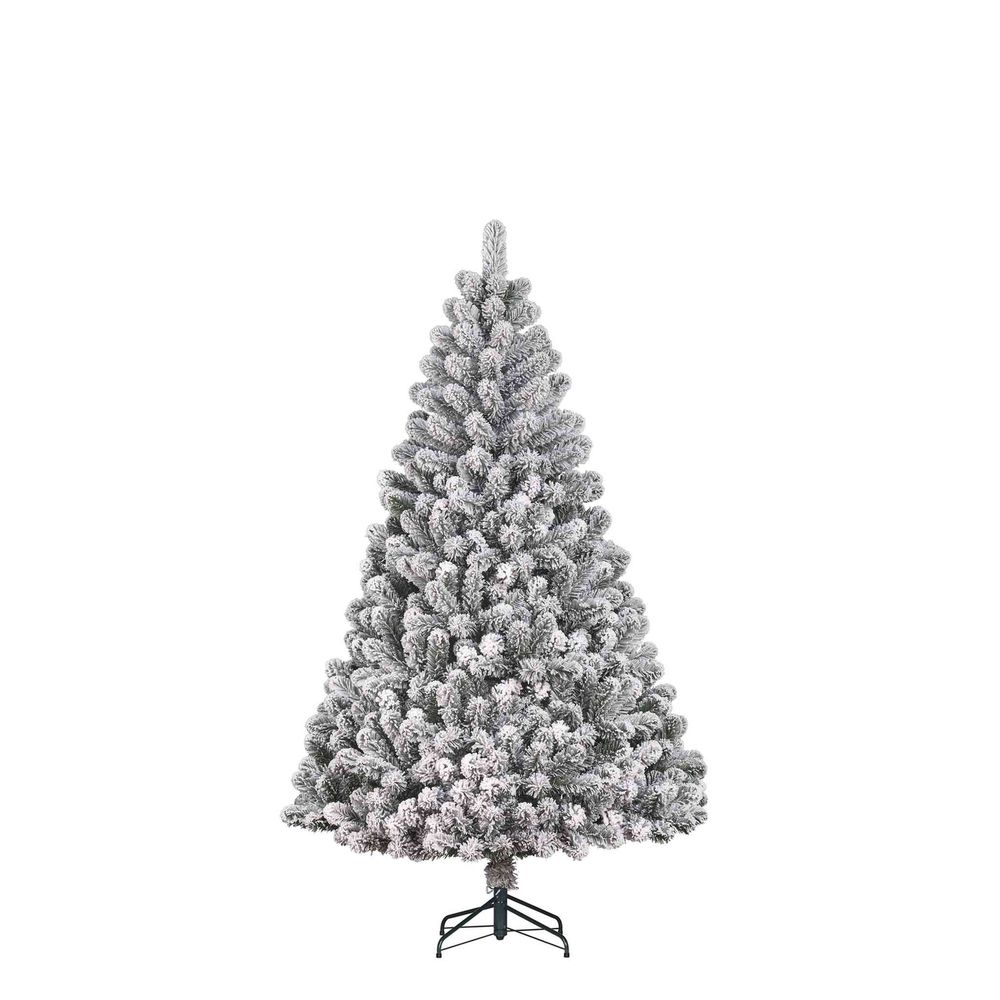 Black box arbre de noël artificiel charlton - 115x115x185 cm - pvc - neige, vert