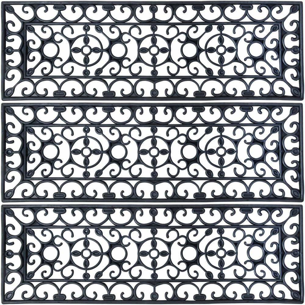Tapis d'escalier antiglisse en caoutchouc (lot de 3)