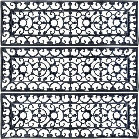 Tapis d'escalier antiglisse en caoutchouc (lot de 3)