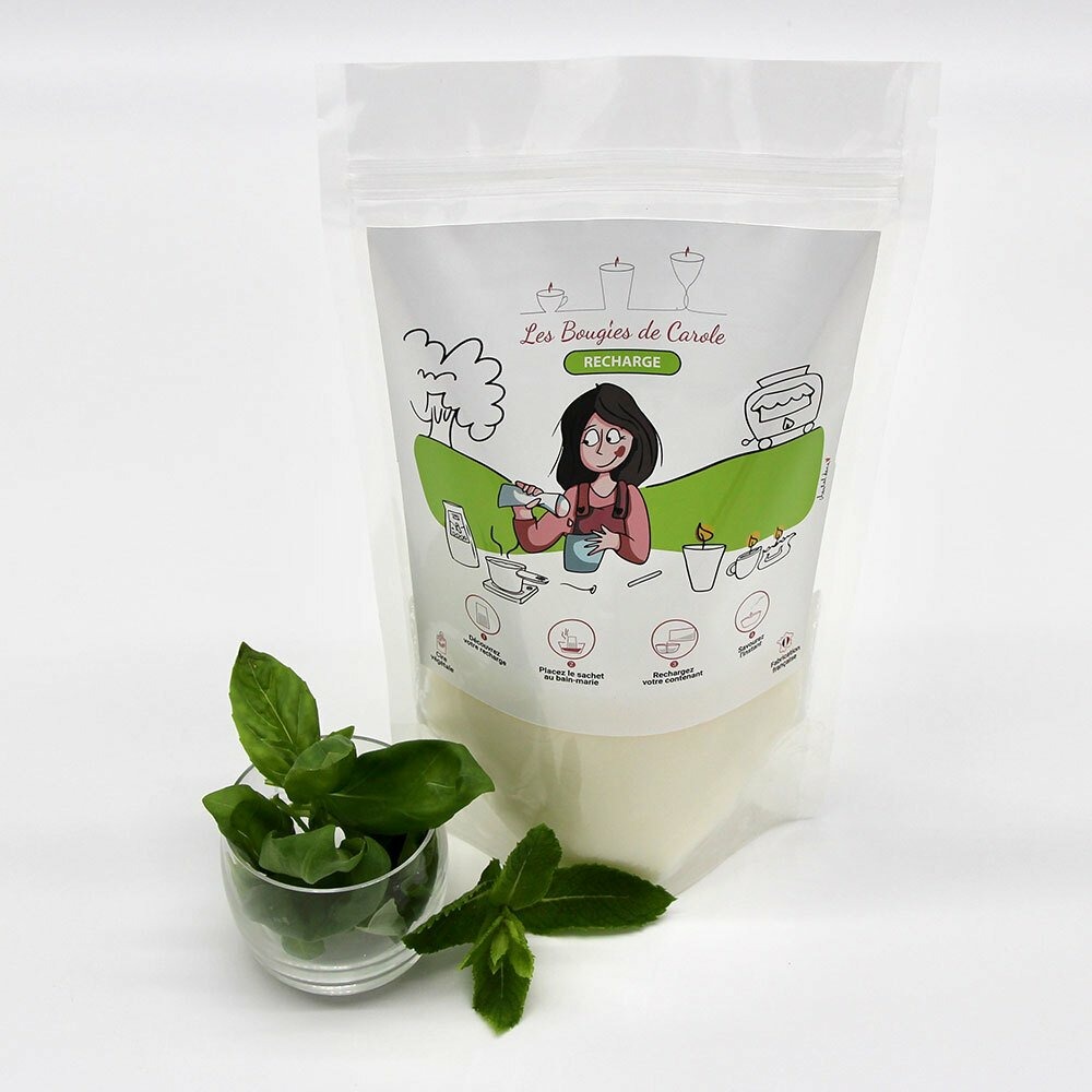 Recharge bougie 900ml menthe basilic