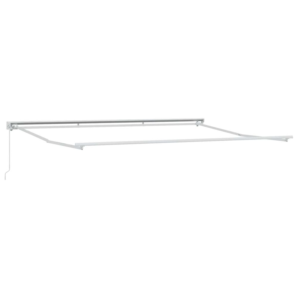 Cadre de auvent manuel réglable blanc 4,5 × 3,5 m acier