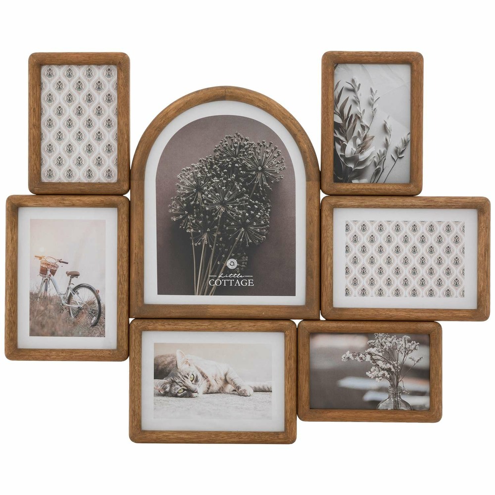 Pêle-mêle 7 photos en bois - marron