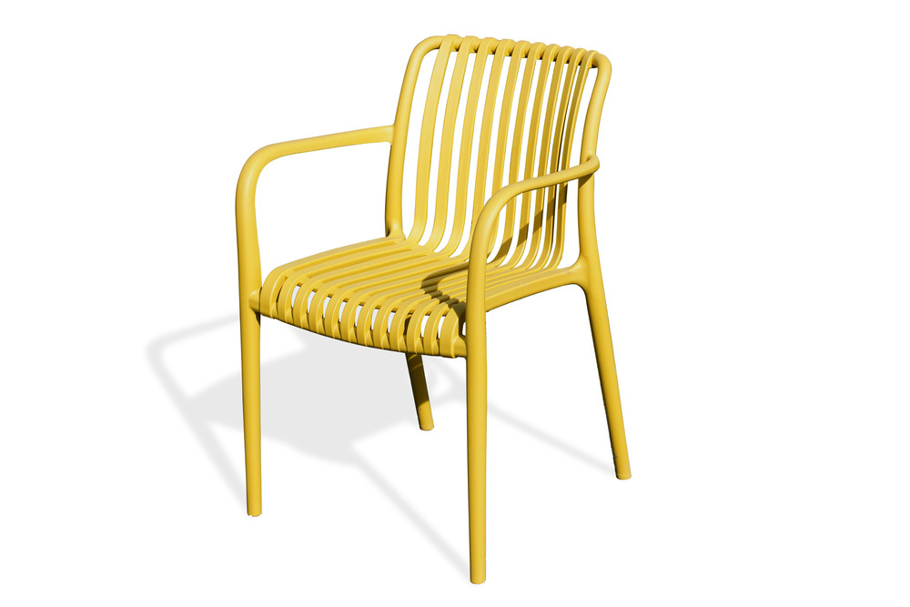 Fauteuil de jardin tiago en polypropylène moutarde