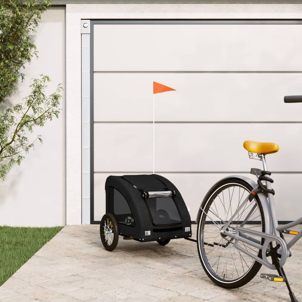 Remorque vélo chien chariot transport oxford pour balades sécurisées m noir