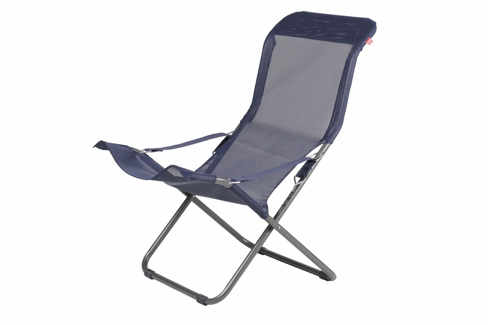 Fauteuil relax - Fiesta - alu. anthracie batyline Bleu marine - L.84/98xl.61xH.88/105cm