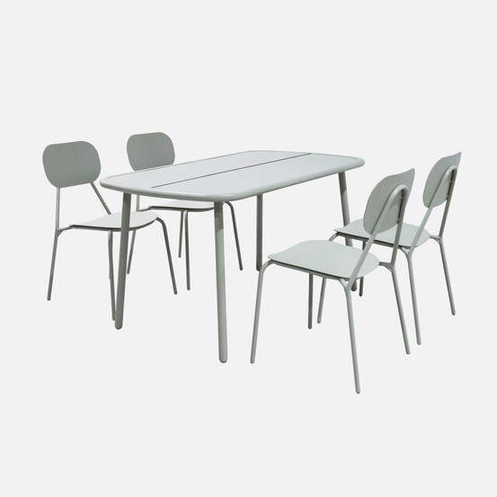 Table de jardin aluminium + 4 assises - avelia