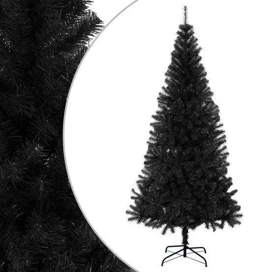 Sapin de noël artificiel avec support noir 240 cm pvc