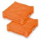Coussin de sol lot de 2  - 50 x 50 cm orange