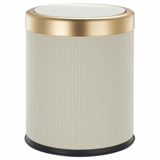 Poubelle push glint doré plastique 8l