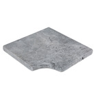 Margelle angle rentrant pierre naturelle travertin gris 1er choix 45,5x45,5x5cm bord 1/2 rond