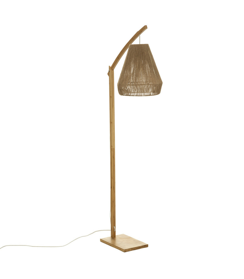 Lampadaire arc en bambou h 158 cm