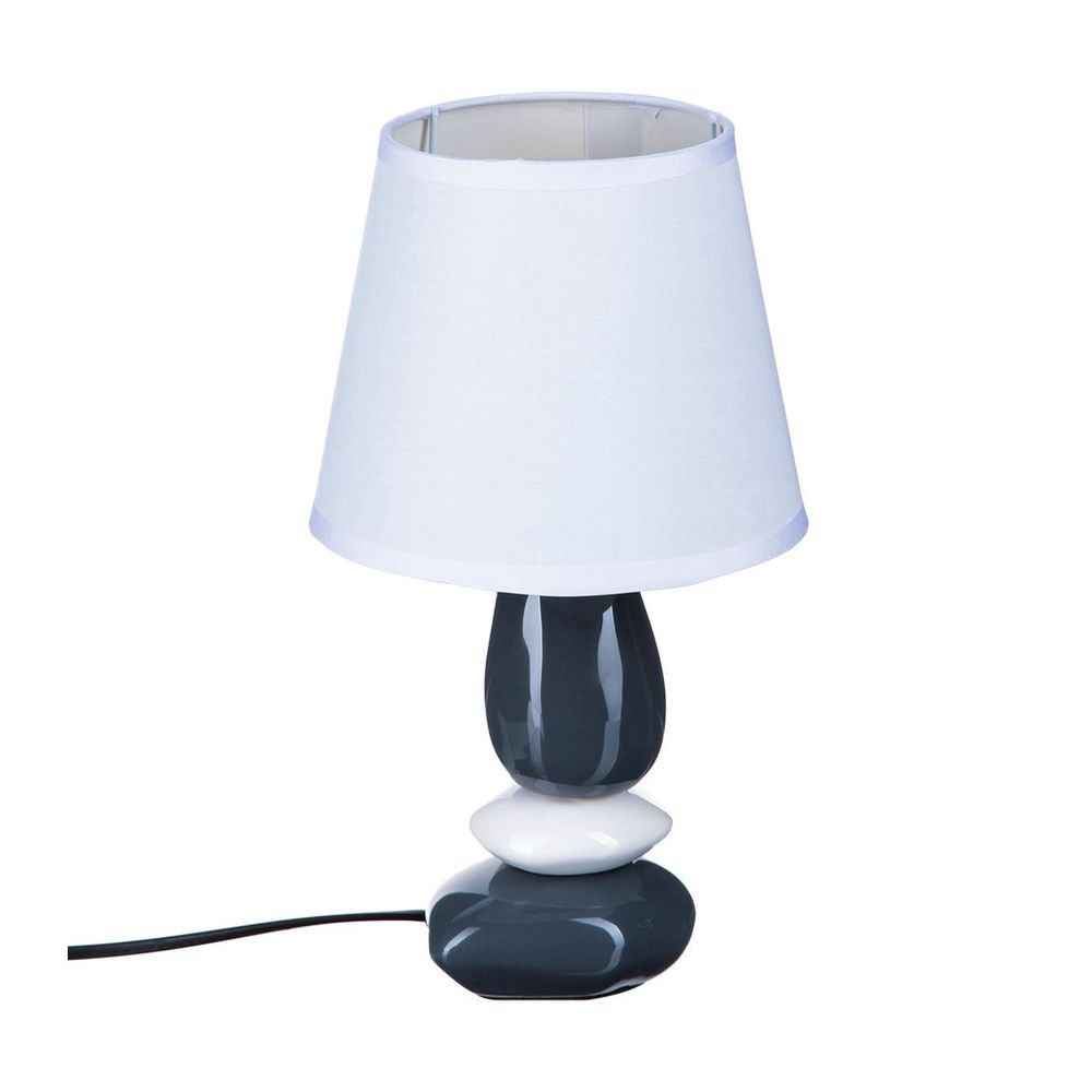 Lampe à poser pied en céramique abat-jour en coton h 30 cm