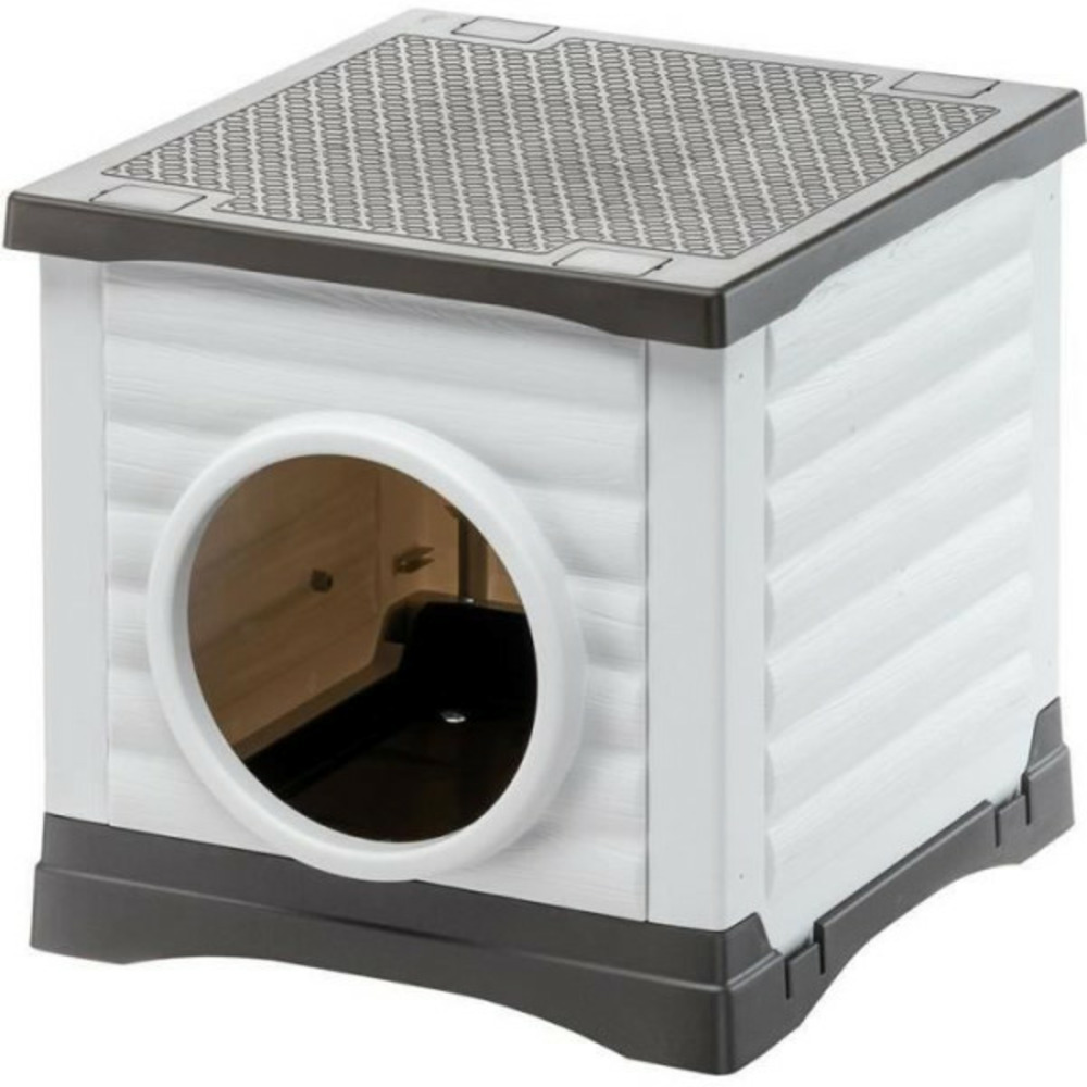 Niche - - petvilla 50 - 38,5 x 43 x 38,5 cm - blanc / gris
