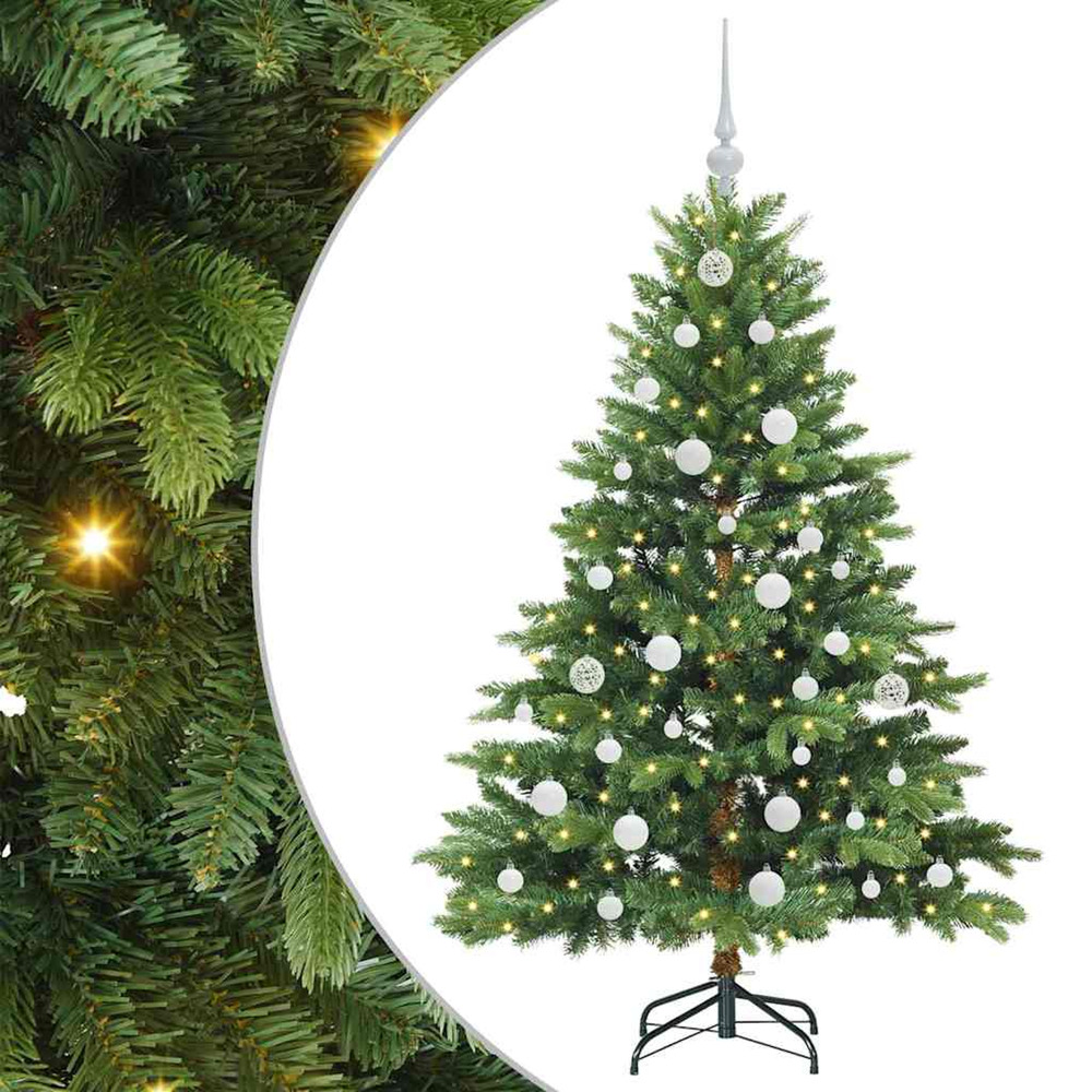 Sapin de noël artificiel avec 150 led vert 150 cm pe et pvc