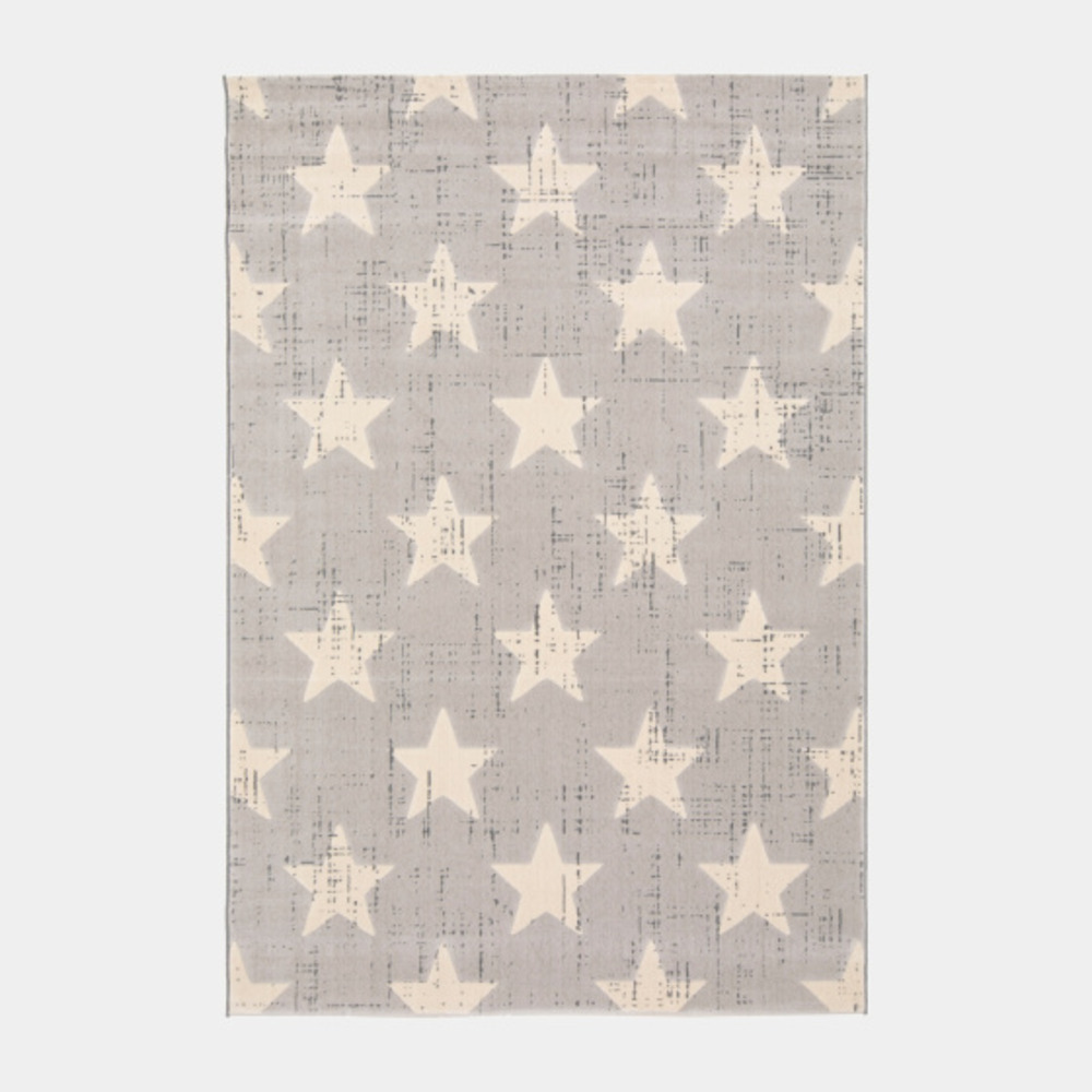 Tapis chambre d'enfant - star vintage - gris clair - 160 x 230 cm
