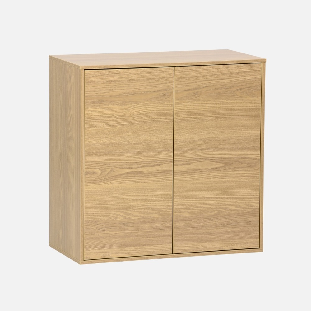 Module de rangement décor bois 2 portes l 70 x p 35 x h 70 cm - kompo