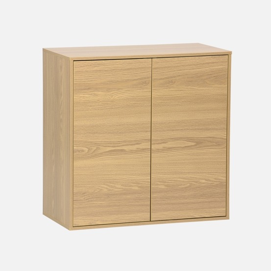 Module de rangement décor bois 2 portes l 70 x p 35 x h 70 cm - kompo