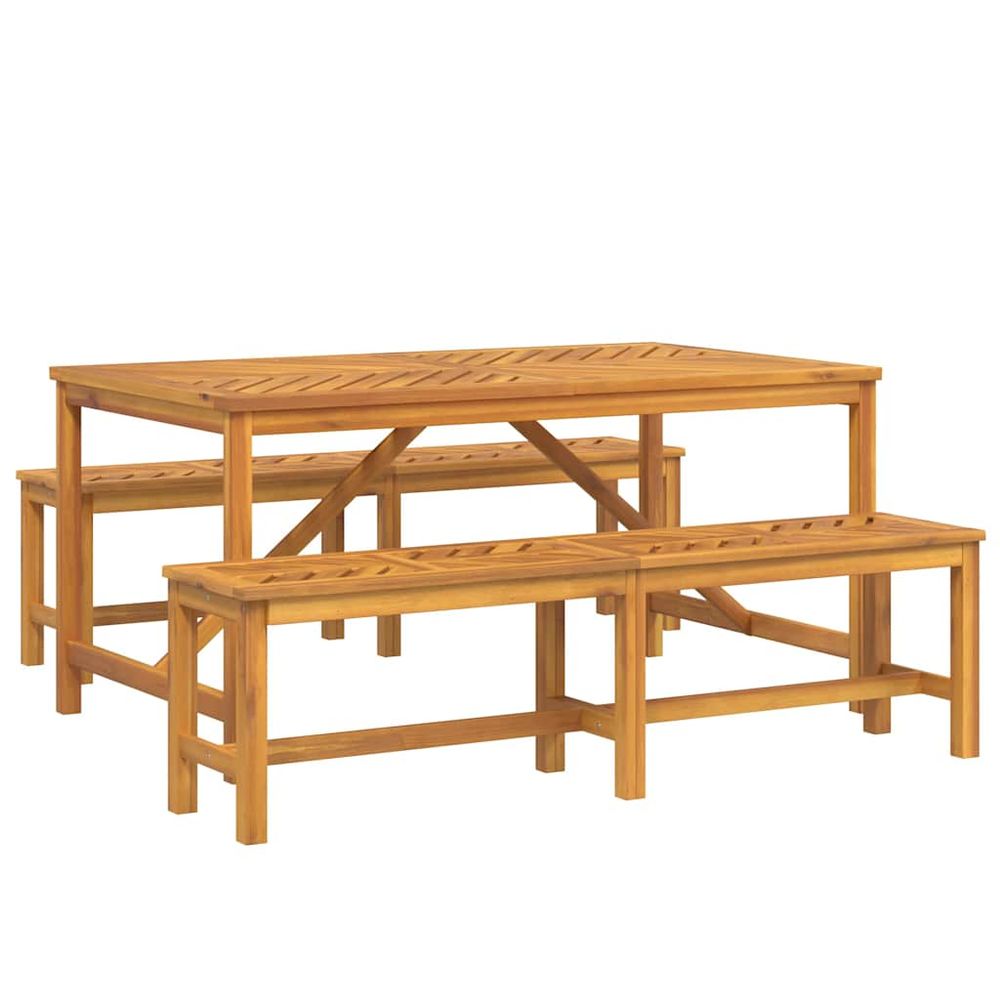 Ensemble de salle à manger pour jardin 3 pc marron