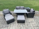 Rattan meubles d'extérieur ensemble de table de jardin patio hauteur réglable table élévatrice amour canapé ensemble de chaises