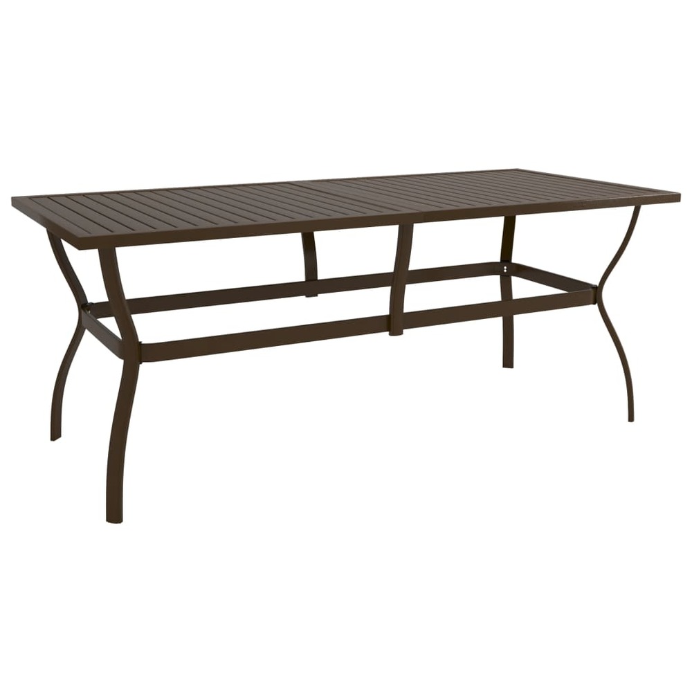 Table de jardin marron 190x80x72 cm acier