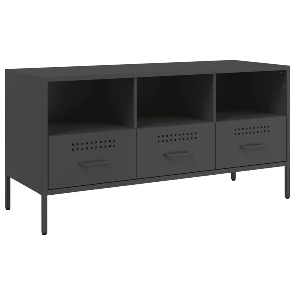 Meuble tv noir 100,5x39x50,5 cm acier