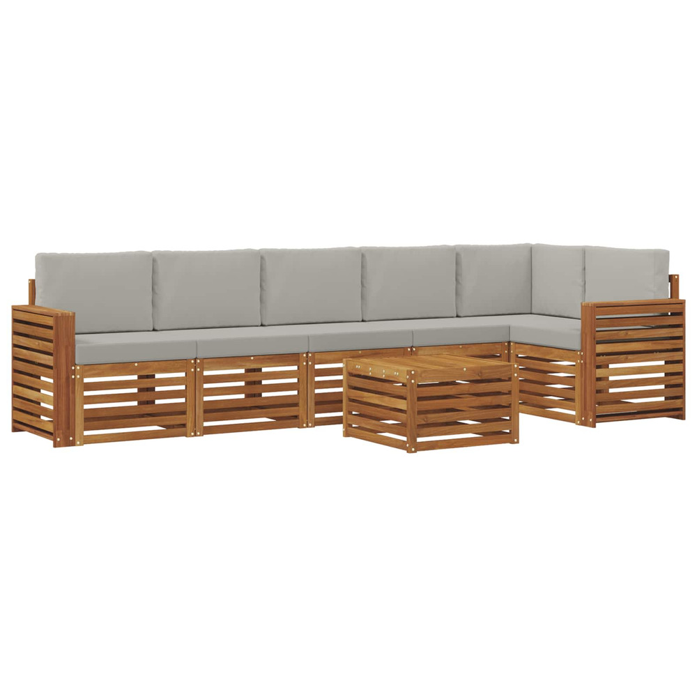 Ensembles de canapés avec coussin 7 pcs gris naturel et clair