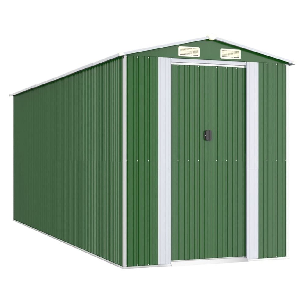 Abri de jardin vert 192x523x223 cm métal galvanisé