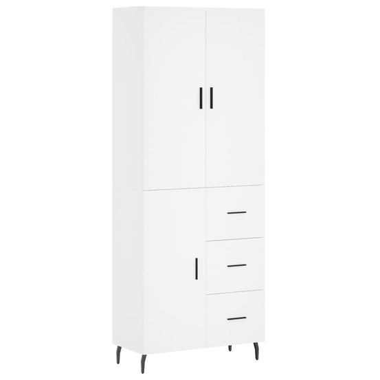 Buffet bahut commode armoire meuble de rangement organisateur cuisine salle de séjour salon haut 69,5 x 34 x 180 cm bois d'in