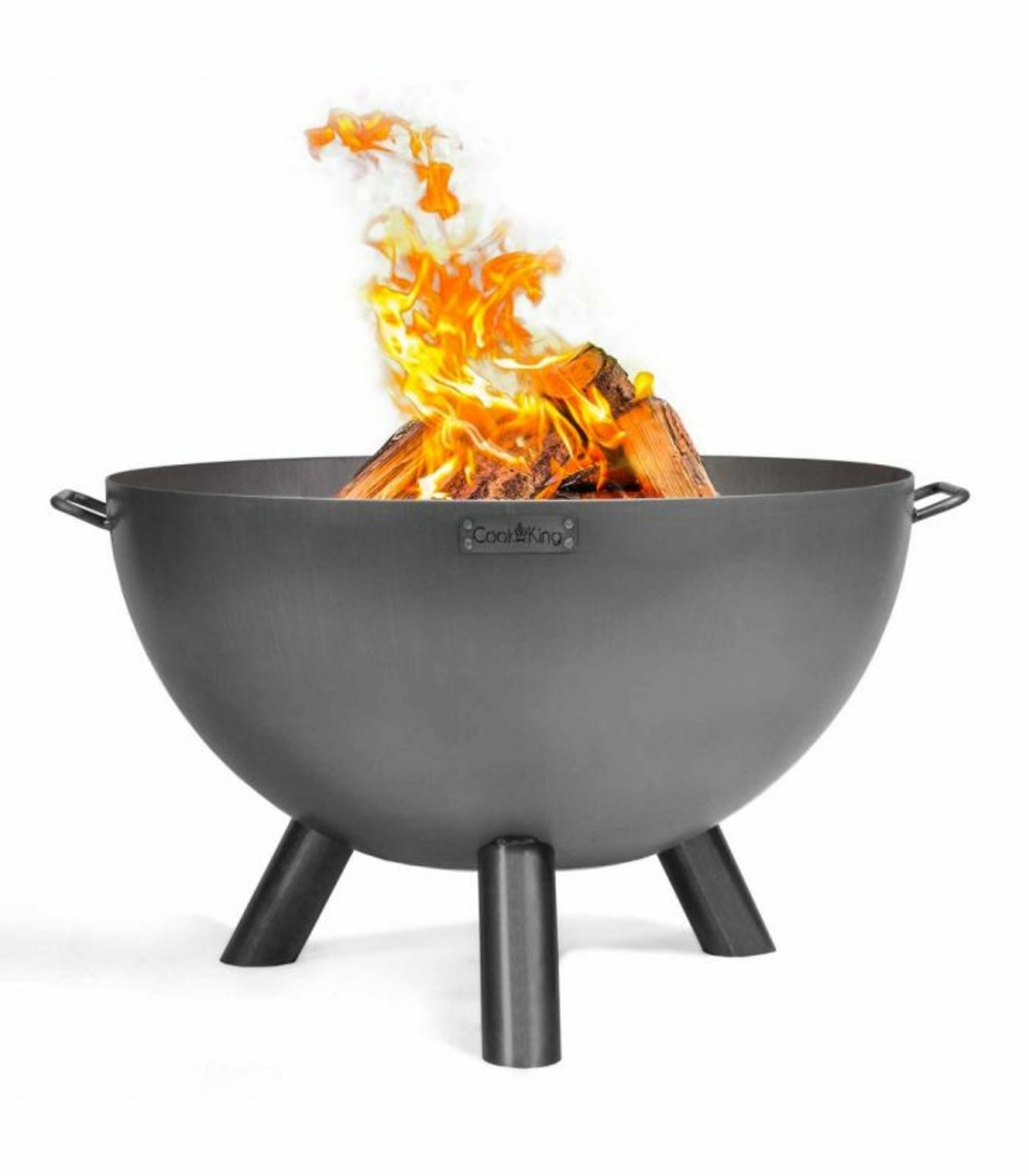 Foyer de jardin premium kongo, acier naturel, 85cm de diamètre, cookking, 111295