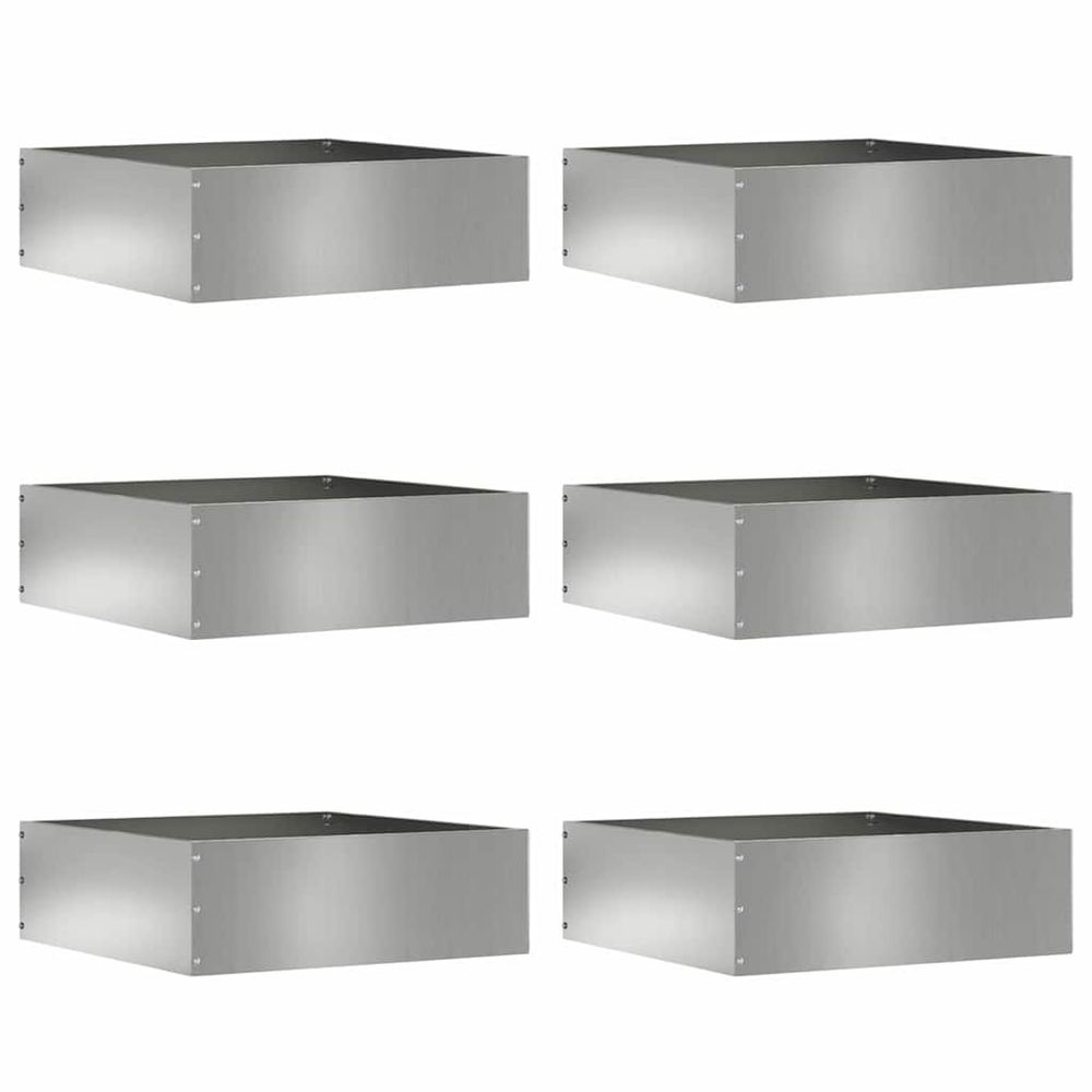 Bordure pelouse carrée acier galvanisé jardin protection plantes argent 40cm