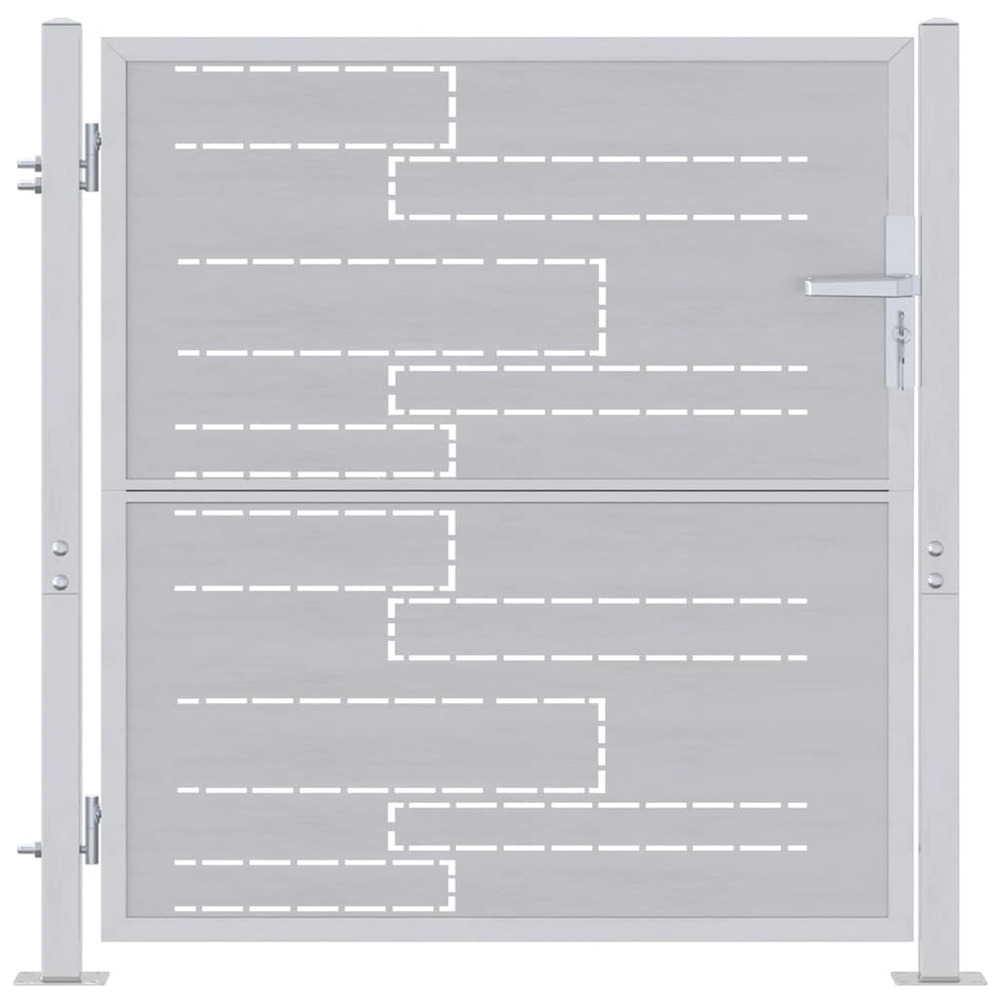 Porte de jardin argenté 85 x 97 cm acier inoxydable