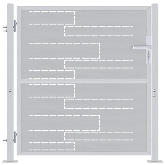Porte de jardin argenté 85 x 97 cm acier inoxydable