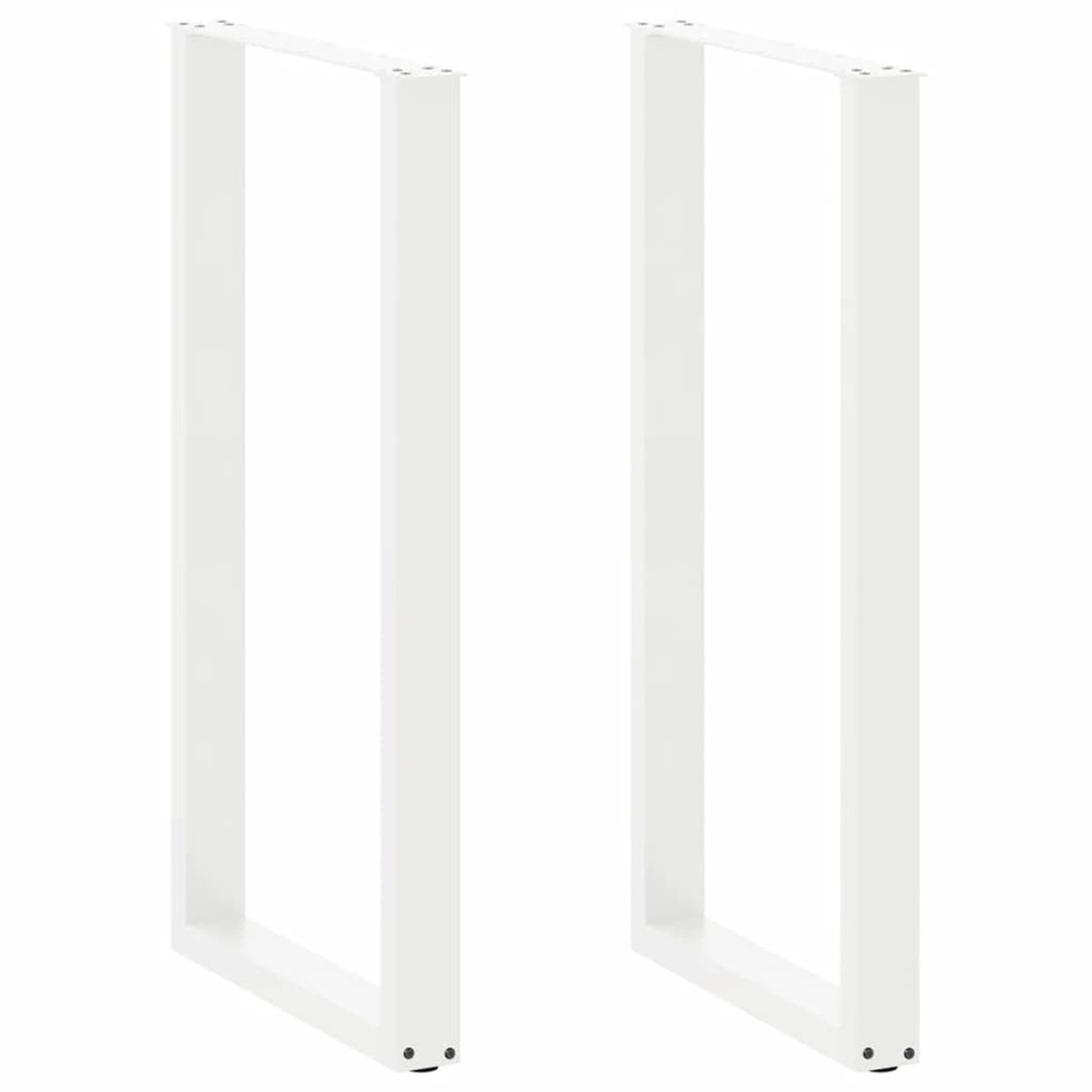 Pieds de table de bar en u, 2 pièces, blanc, 60 x (110-111) cm, acier