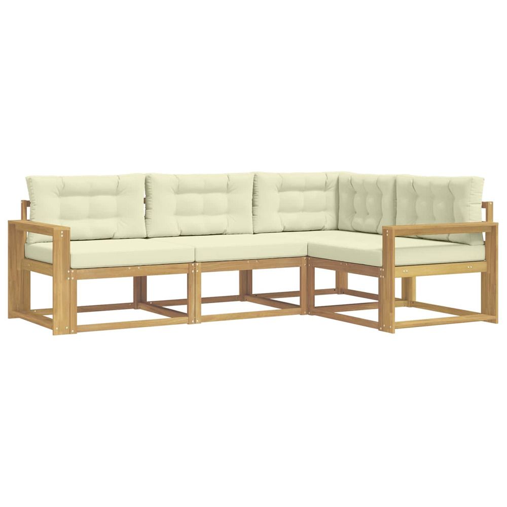 Ensemble de canapés d'extérieur 3 pc blanc et crème polyester