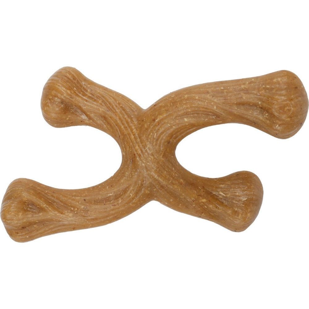 Jouet à mâcher pour chien forme x goût bœuf nyl'o wood flamingo - taille s,