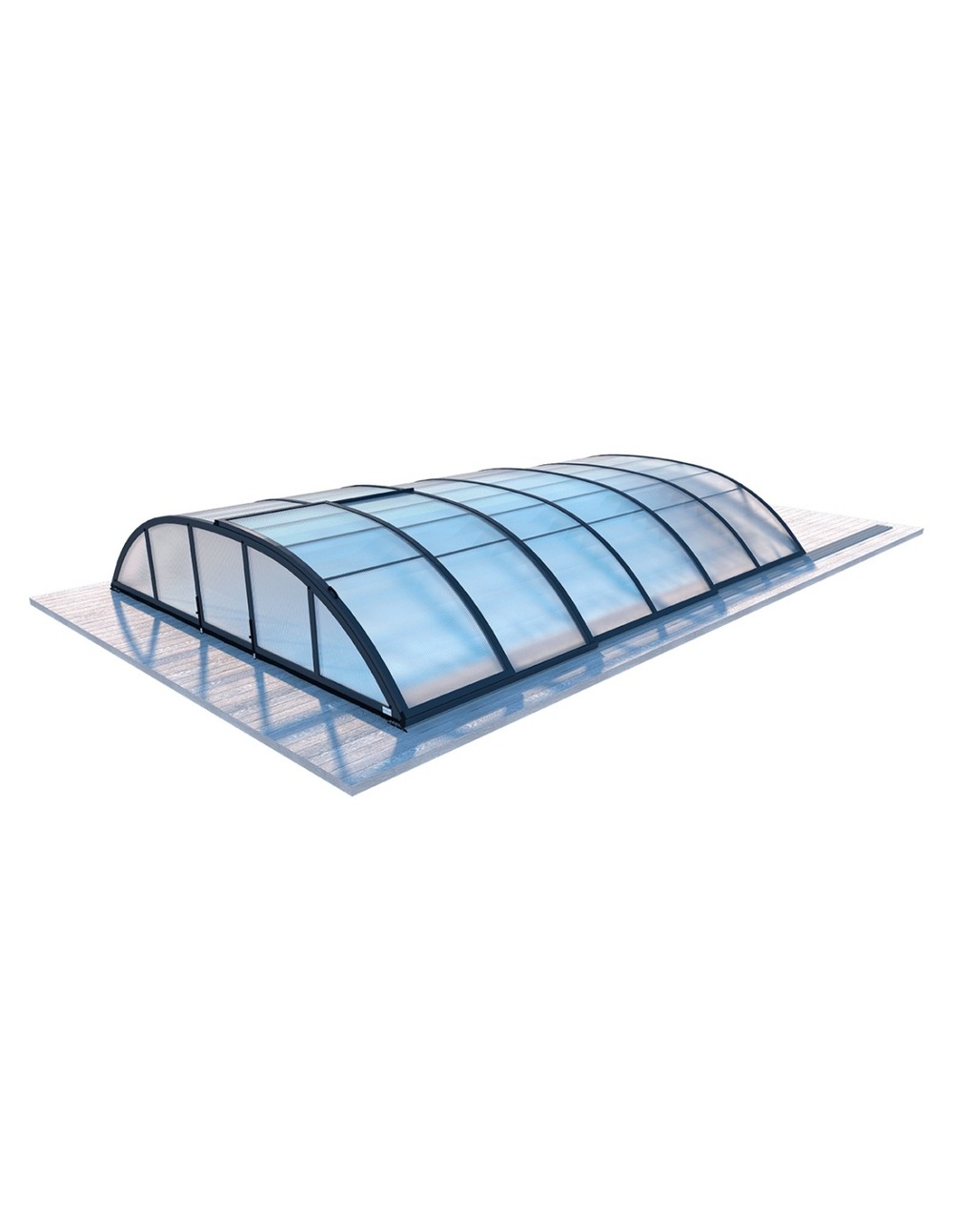 Abri de piscine horizon - 6,10x2,38 m - polycarbonate alvéolaire 8 mm - pour piscine bas7306 - eco306 - altanka