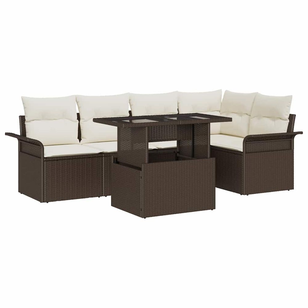 Ensemble de canapé de jardin 6 pc marron