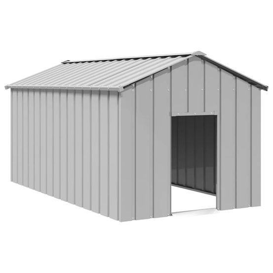 Très grande niche pour chien acier galvanisé abri jardin gris 114x202cm