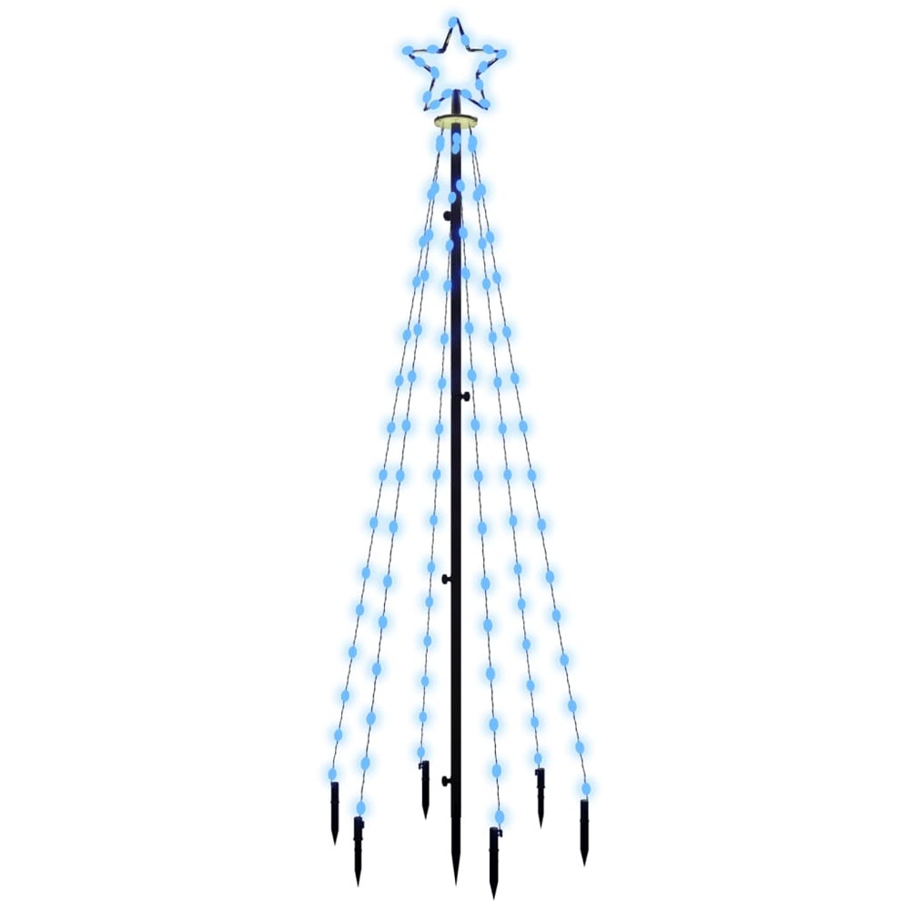 Sapin de noël avec piquet bleu 108 led 180 cm
