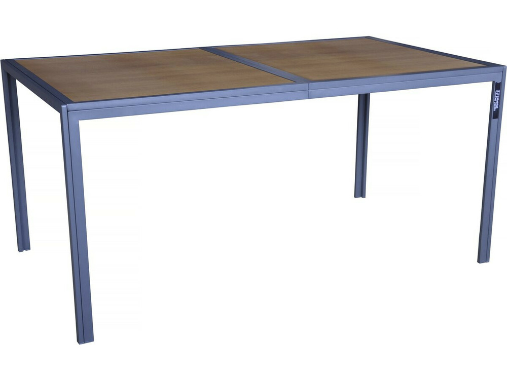 Table de jardin métal imitation bois 