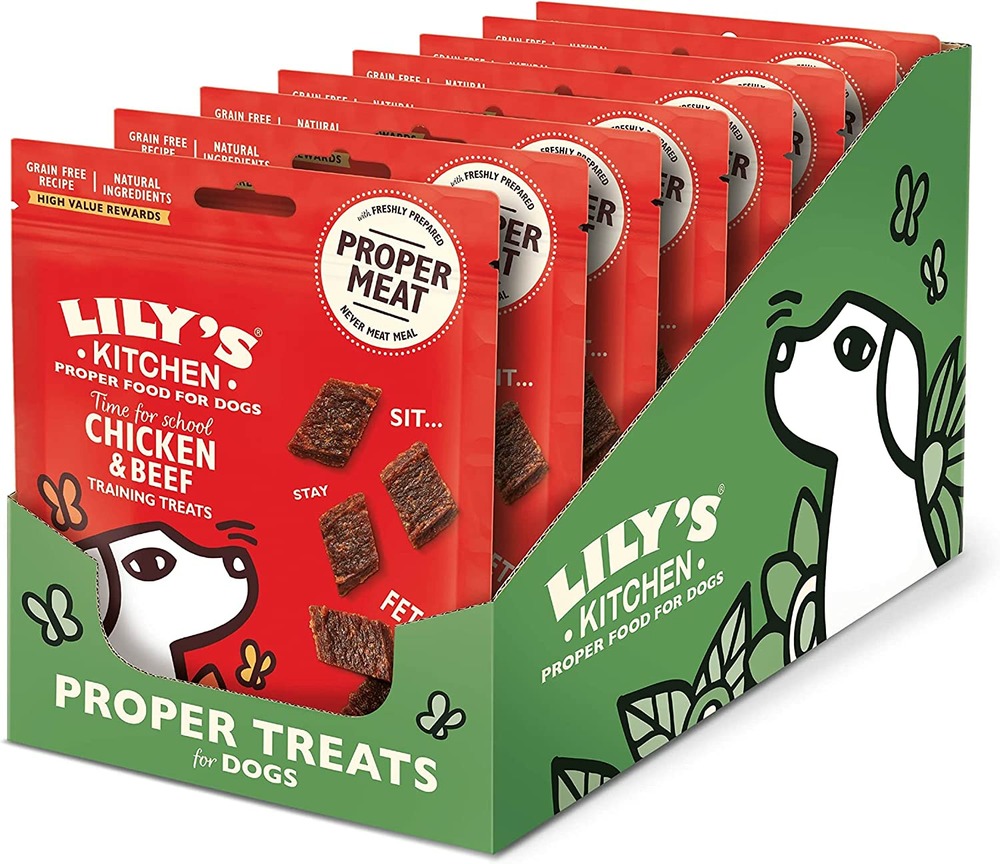 Friandises chiens poulet et au bœuf pack de 8 x 70 g