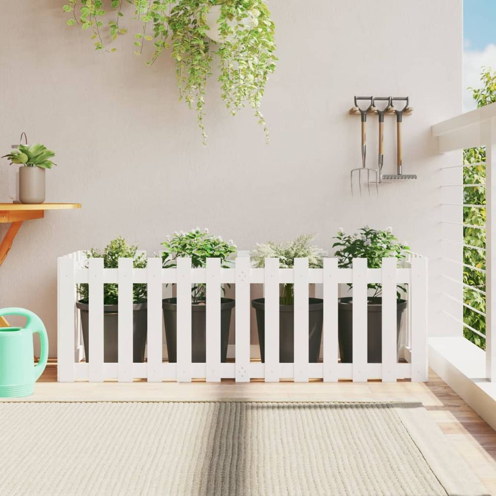 Carré potager surélevé en bois de pin blanc pour jardin 150x50x50cm