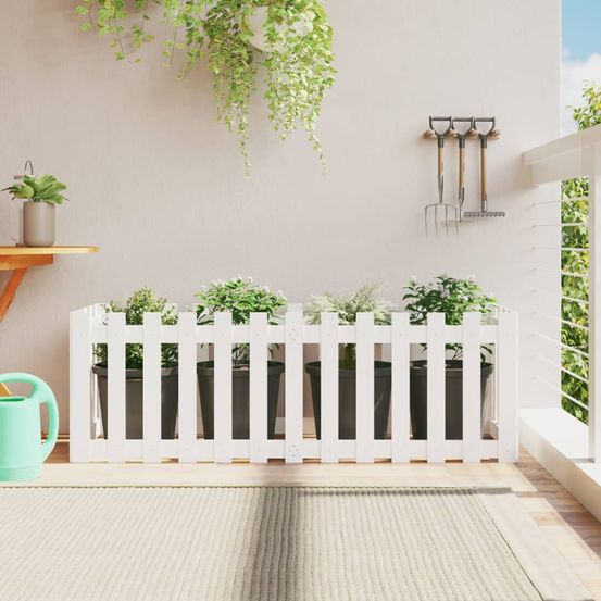 Carré potager surélevé en bois de pin blanc pour jardin 150x50x50cm