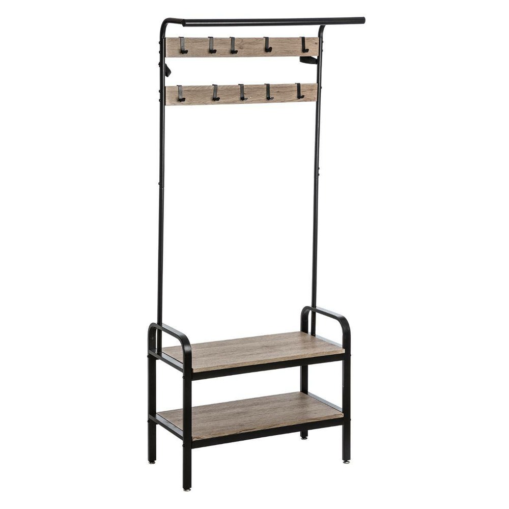 5five - penderie vestiaire 2 étagères jano bois noir