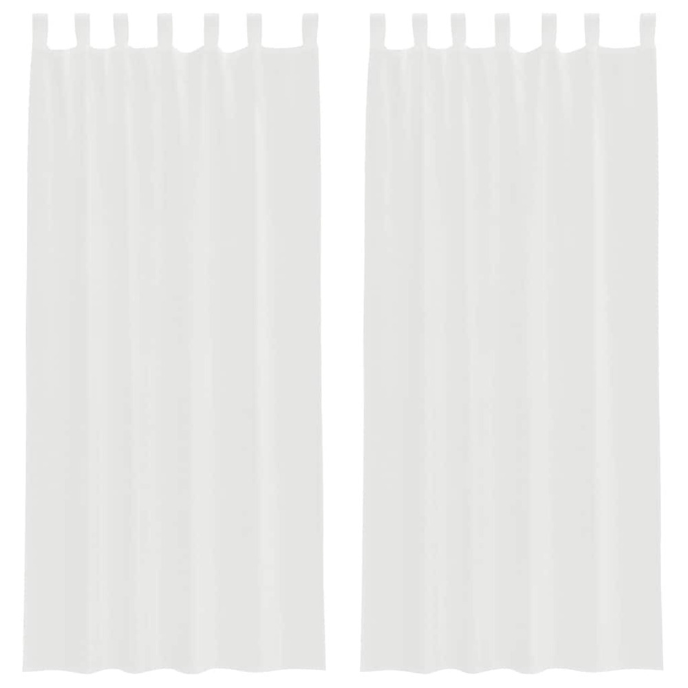 Rideaux en voile avec boucles 2 pcs blanc 140x245 cm