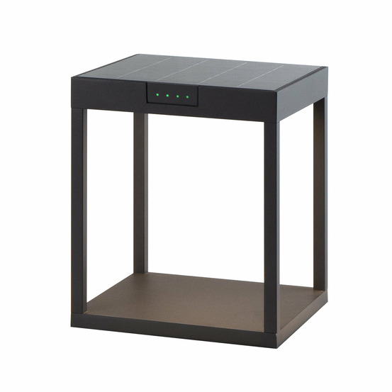 Borne solaire led blanc chaud radia ground aluminium h25cm