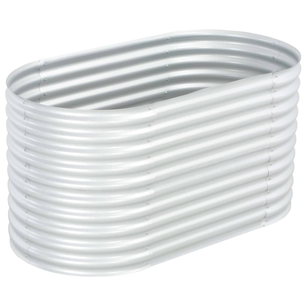 Jardinière lit surélevé plantes fleurs jardin 160 x 80 x 81 cm acier galvanisé argenté