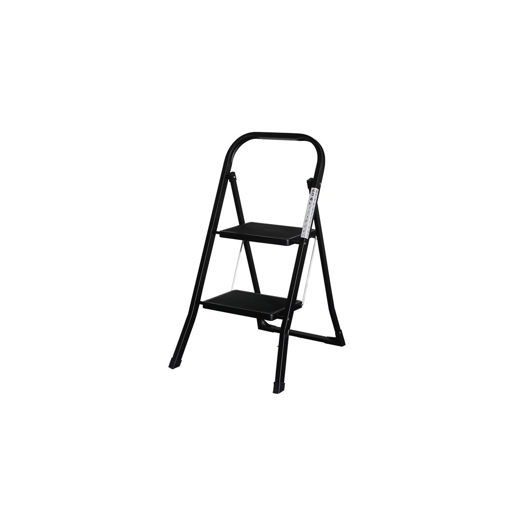 Escabeau domestique - escabeau de cuisine 2 marches - pliable - noir
