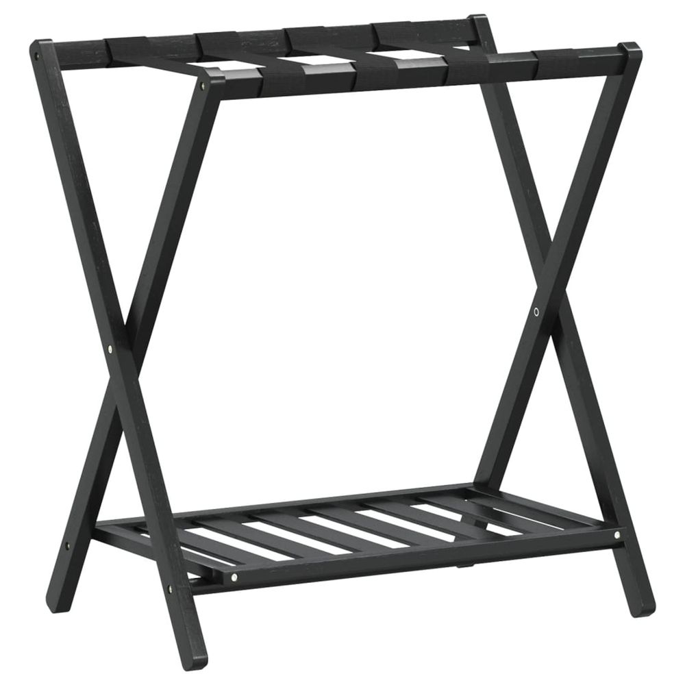 Porte-bagages noir 68x38x58 cm bambou